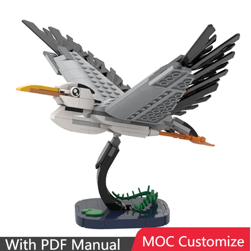 

New Model 236 Parts Creative Building Block Free Flying Egret Model Assembly DIY Toys Set Christmas Birthday Gift For Boy Girl