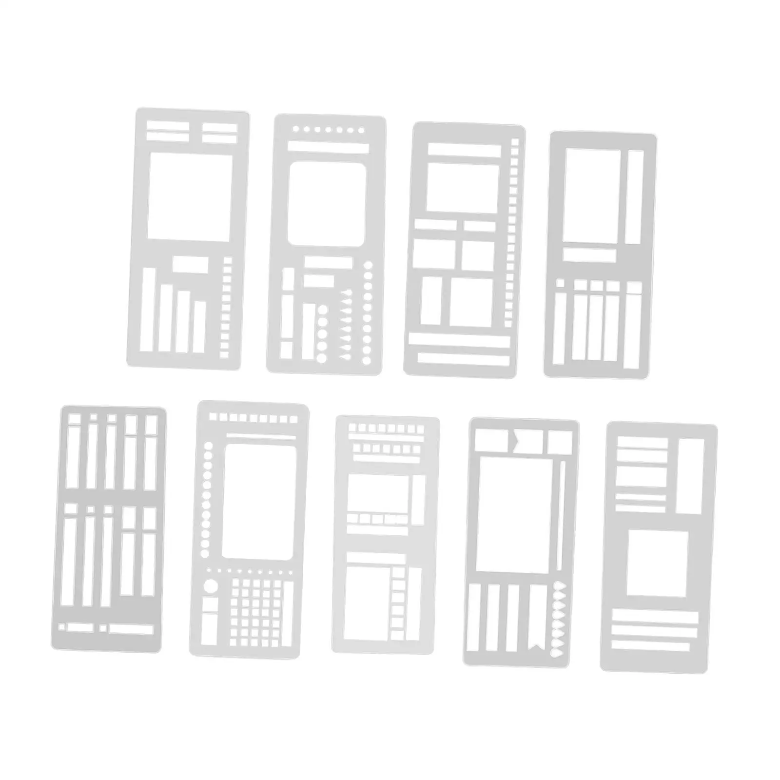 9 Pieces Journal Stencil DIY Drawing Templates Easy to Use Hollow Drafting Tool Planner Stencils for Record Letters Scrapbook