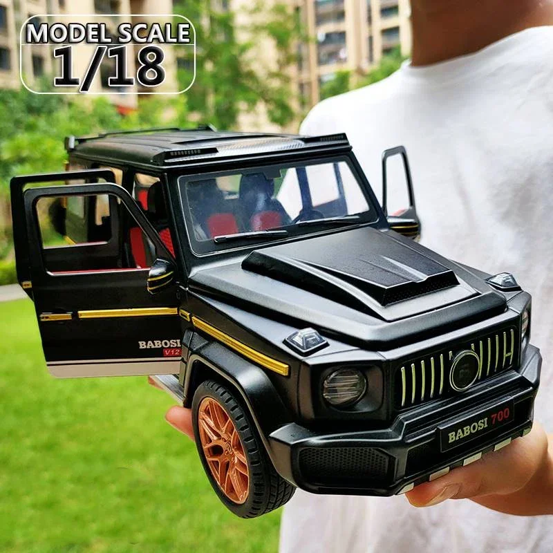 Large 1:18 Mercedes Benz Brabus G700 SUV Off-road Alloy Model Car Diecast Vehicle Toy Model Sound & Light Children Toy Car Gifts