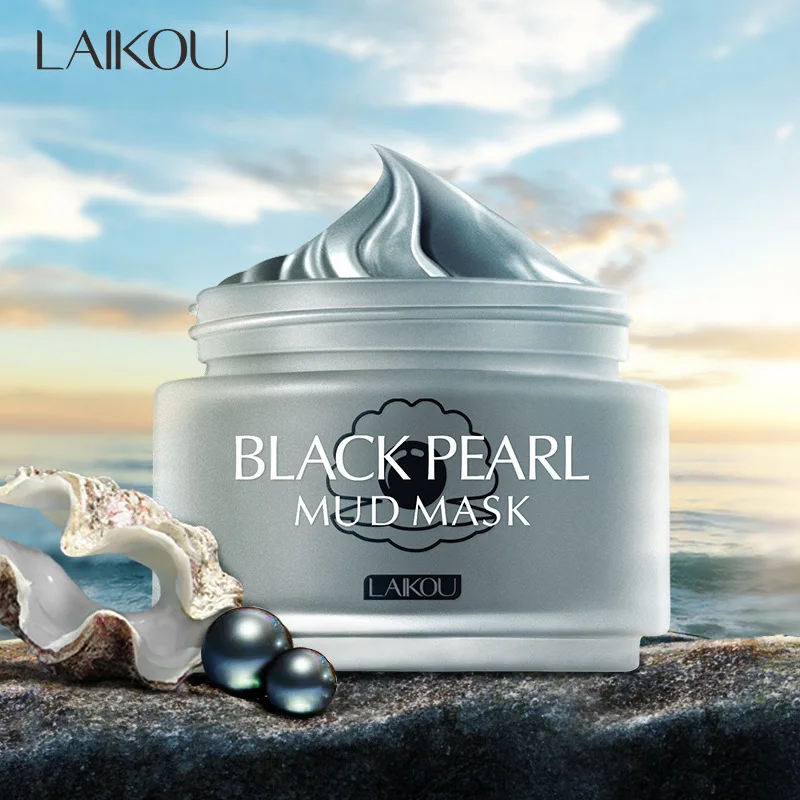 

LAIKOU Black Pearl Mud Mask Oil-Control Cleansing Anti-Acne Remove Blackhead Shrink Pores Whitening Moisturizing Face Skin Care