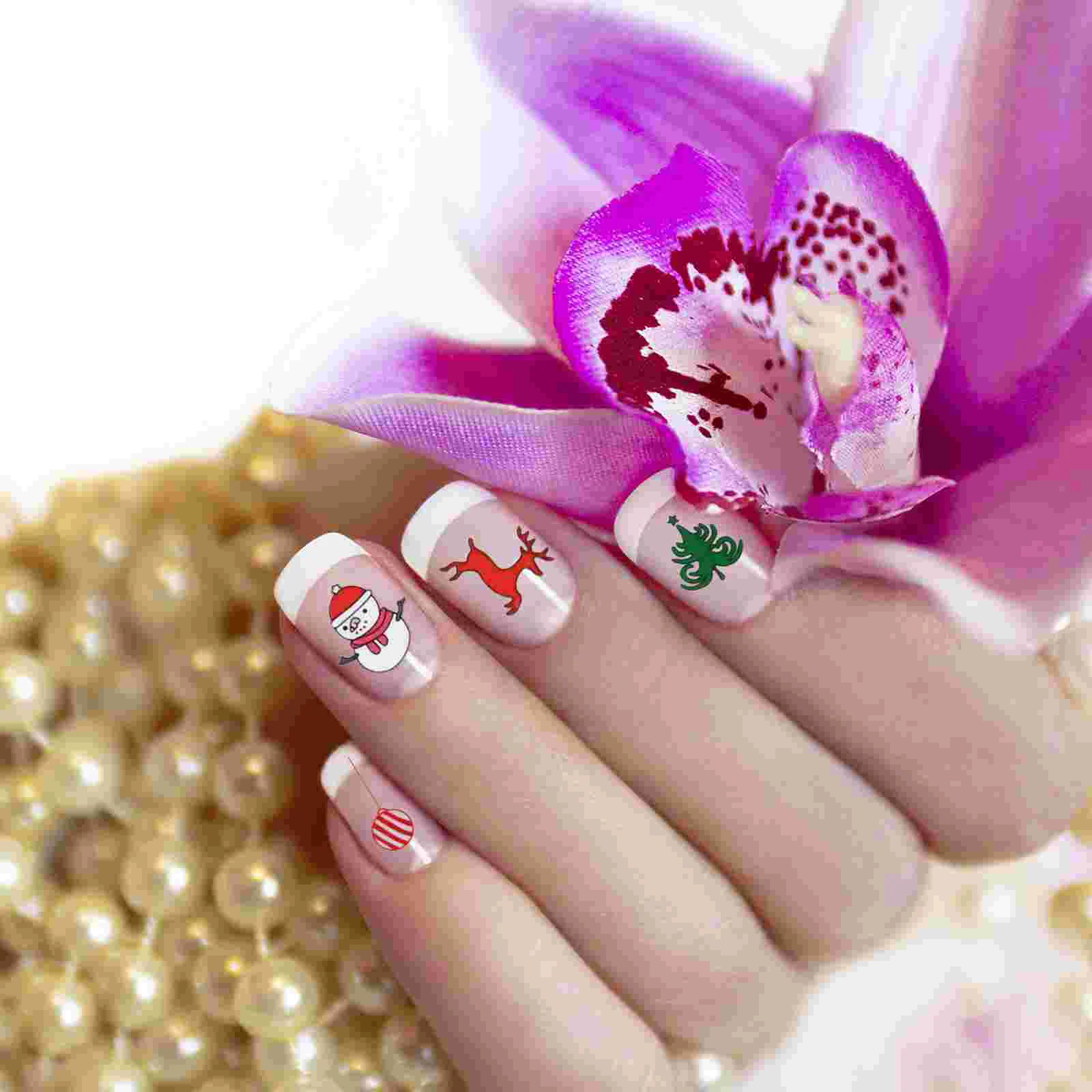 6-vellen kerstnagelstickers feestelijke stickers manicure applique sneeuwvlok