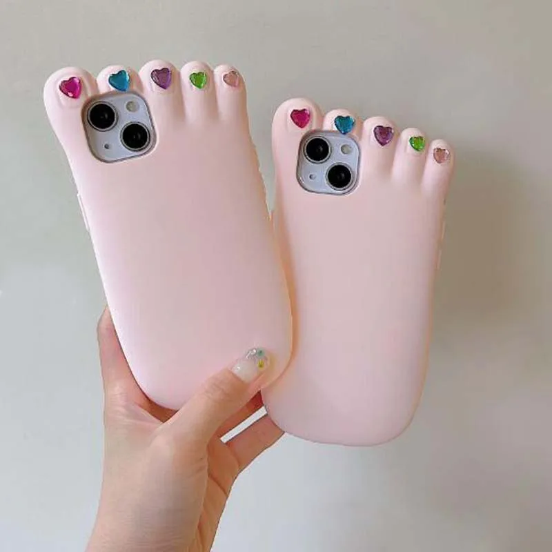 Love Nail Art Foot Phone Case, Phone Cover For iPhone 15Pro Max, 11, 12, 13, 14, 15, New