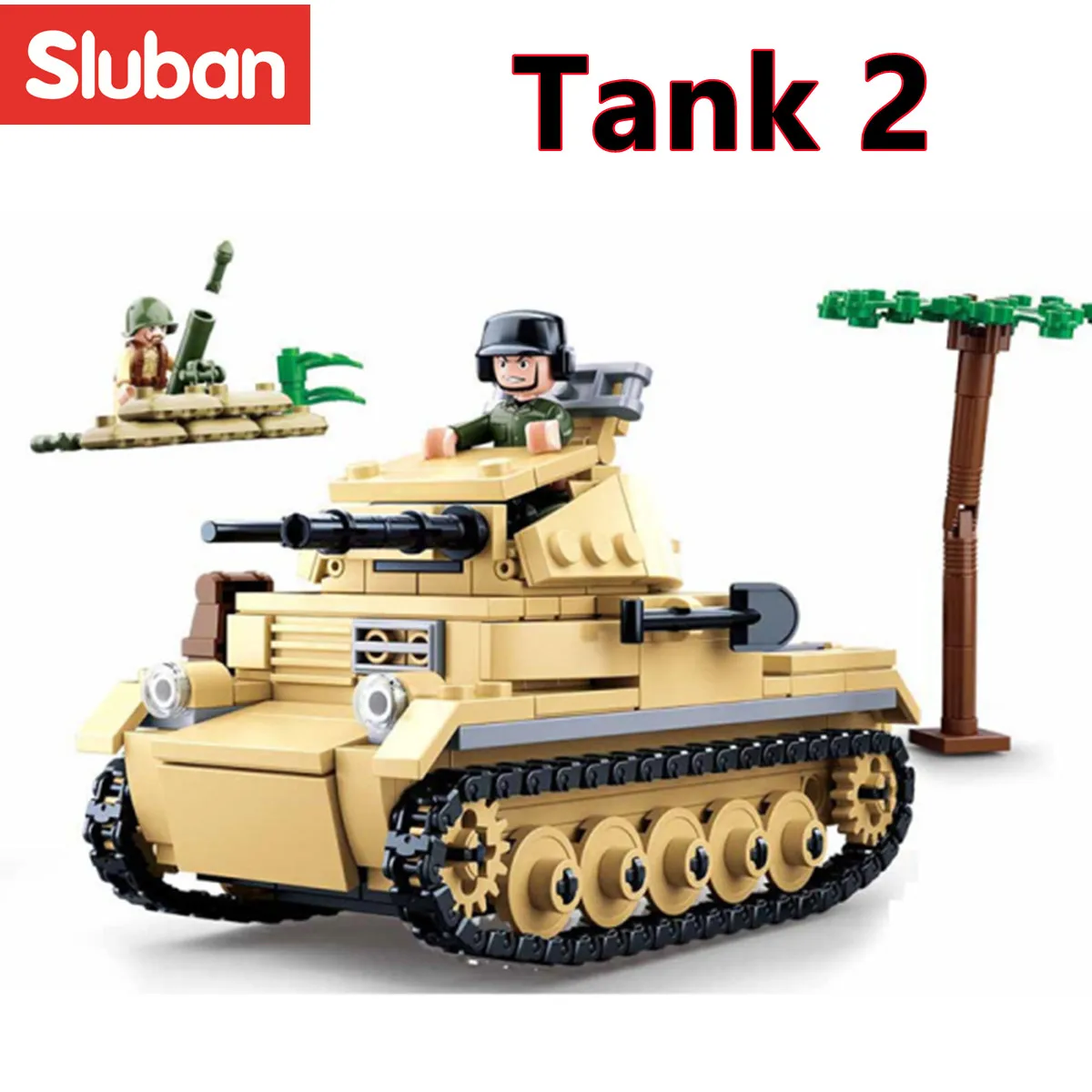 Sluban Building Block Toys WW2 Army Panzer II Tank 356PCS Bricks B0691 Military Construction Compatbile With Leading Brands