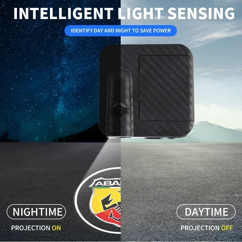 1/2Pcs Car Door Welcome Light Laser LED Wireless Projector Night Courtesy Lamp For Fiat Abarth 595 Abarth 500 Abarth 124 Spider - view 5