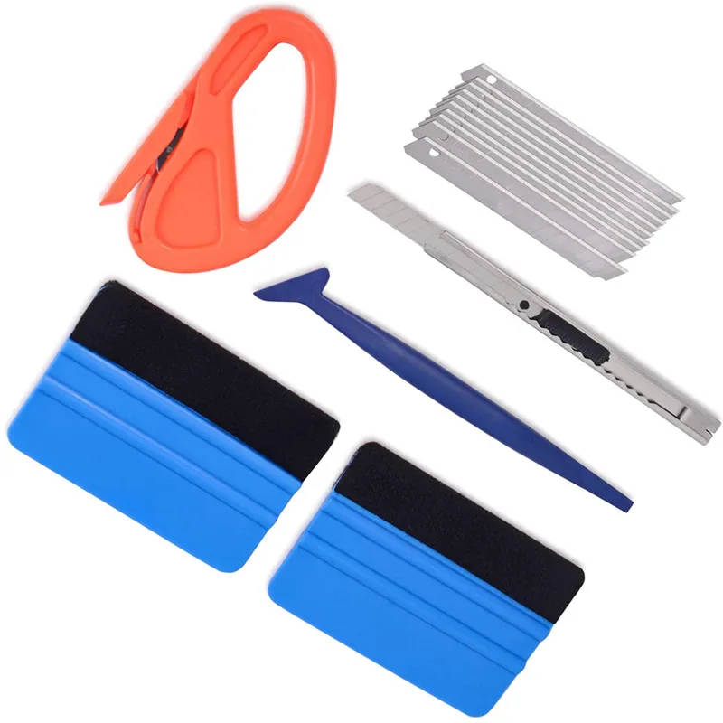 

Car Window Tinting Tools Wrapping Tool Kit Vinyl Felt Squeegee Glass Scraper Vinyl Cutter Utility Knife&Blades Film Installation