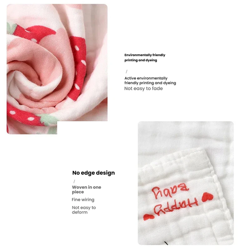 Cartoon Baby 6 Layer Gauze Bath Towel High-Density Printed Baby Bath Towel Without Fluorescent Agent Breathable Gauze Bath Towel