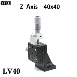 Z Axis 40 40mm LV40 Sliding Table Manual Displacement Vertical lift Fine Tuning Platform Cross Roller Guide linear bearing
