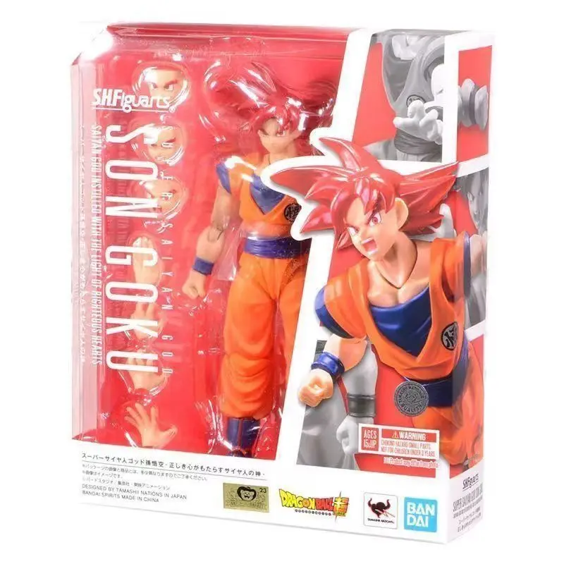 بانداي SHF سوبر سايان الله الأحمر سون جوكو عمل أرقام لعبة دراغون بول سوبر أنيمي أطقم منمذجة لعب للأولاد مجموعة الصندوق الأصلي