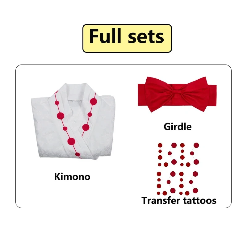 

3.a;6\m/ Costume Anime Spider Oni Ayaki Rui Cosplay Wig Tattoo Sticker Kimono Halloween Costumes for Women Girlsg;8'l/7,