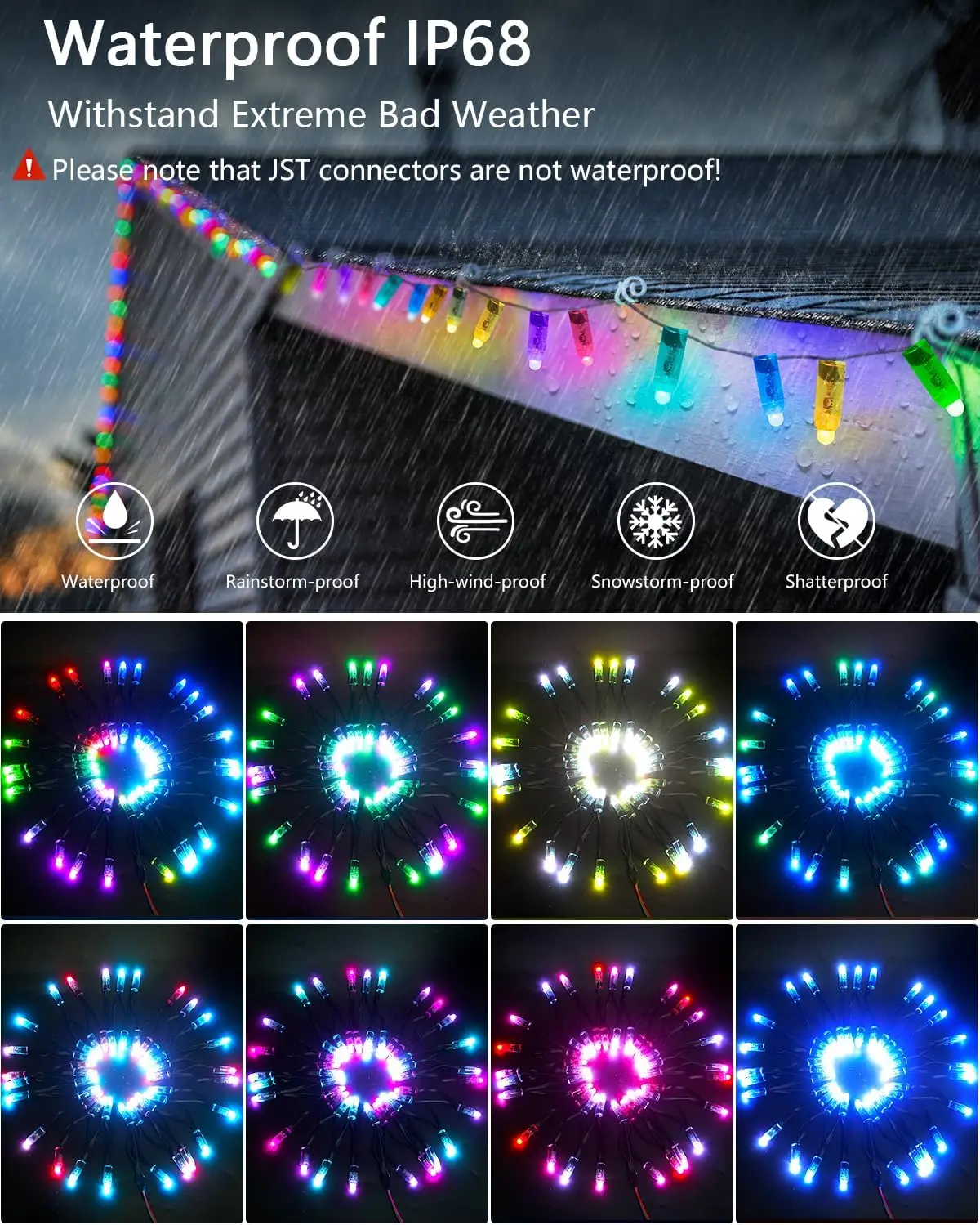 WS2811 Pixel Lights, 16.4 Foot, Complete Set with Controller and Power Supply