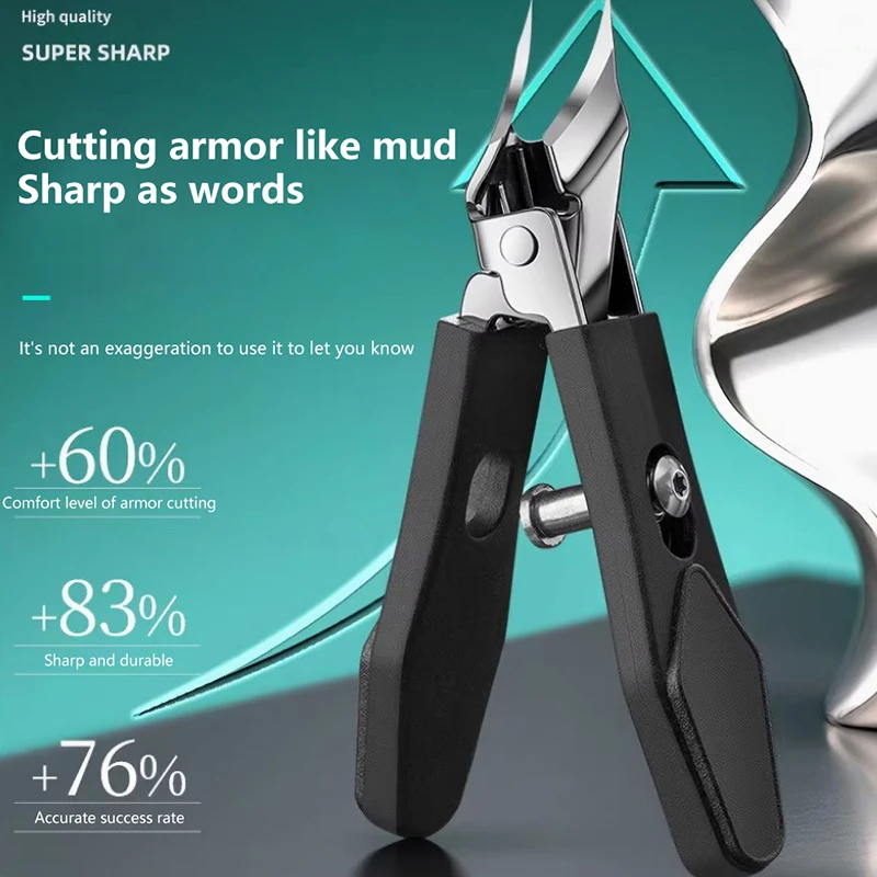Large Opening Nail Clipper With Slanted Tip High-end Original Anti Splash Single Armor Groove Nail Clipper Thick Toenail Pliers