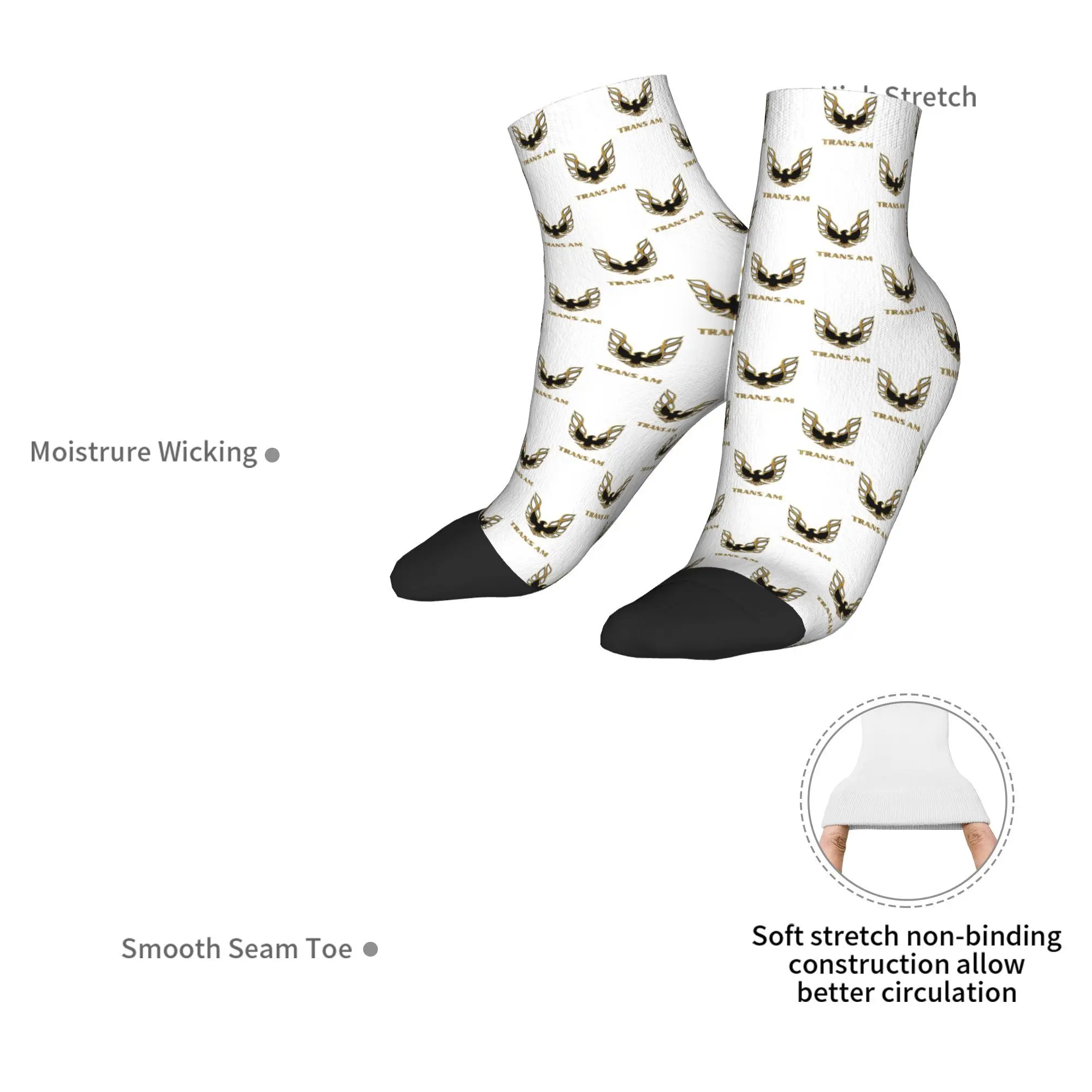 Pontiac Firebird Trans-Am Calcetines dorados Harajuku Medias absorbentes del sudor Calcetines para todas las estaciones Accesorios para regalos de Navidad unisex