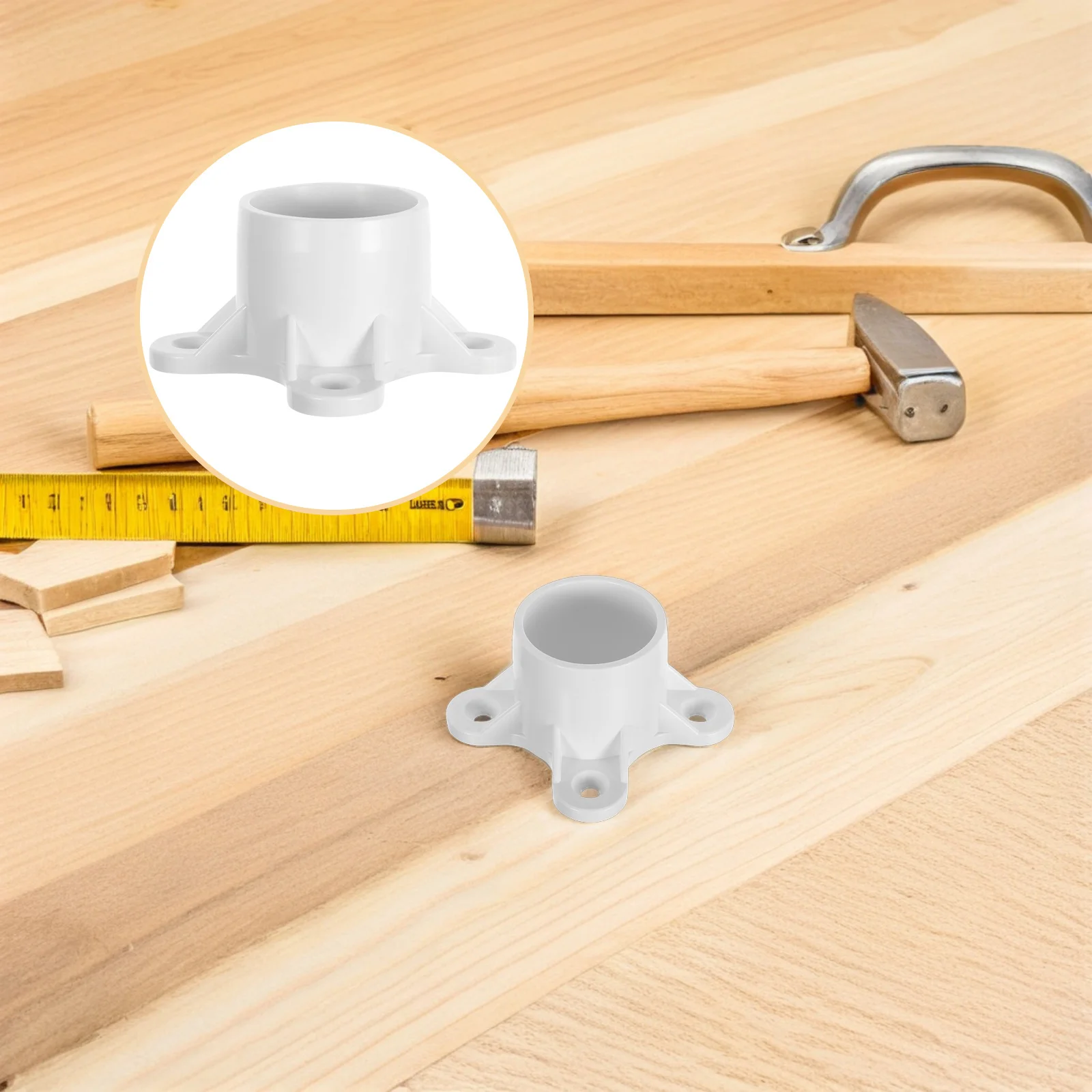 

4Pcs PVC Flange Table Leg Screw Caps Durable PVC Pipe Fittings Furniture Rod Holder Connectors Shelf Fittings Pipe Fitting Cap