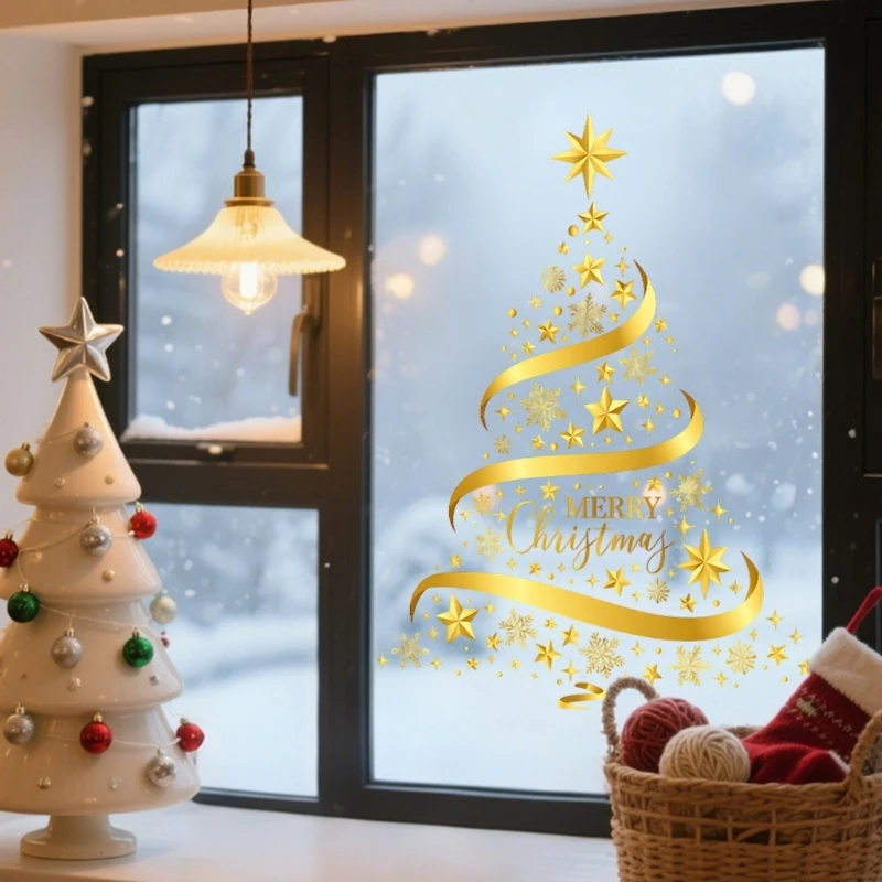 Christmas Decorations,Christmas Window Clings Xmases Ball Window Clings Decal for Winter Holiday Home Decors Supplies top sale