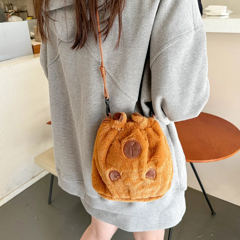 Sac à bandoulière en peluche Capybara, sac à main de proximité Wstring E27, poudres pour téléphone portable, porte-monnaie, initié au dessin animé, nouveau