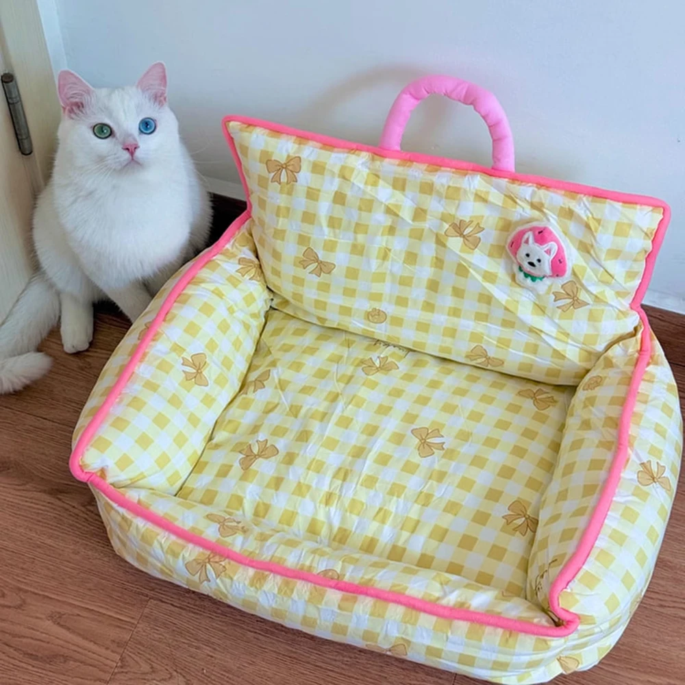 

Cat Bed Sofa For Four Seasons Cat Nest Pet Bed for Small Medium Dogs Cats Comfortable Plush Puppy Bed Pet Supplies