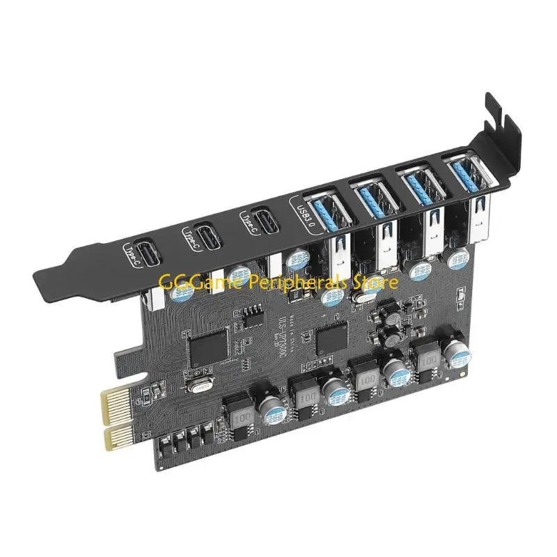 U55B Fast speed 20Gbps USB C PCIe Expansion Card 4 Type A And 3 Type C Port For Fast And Data Transfer