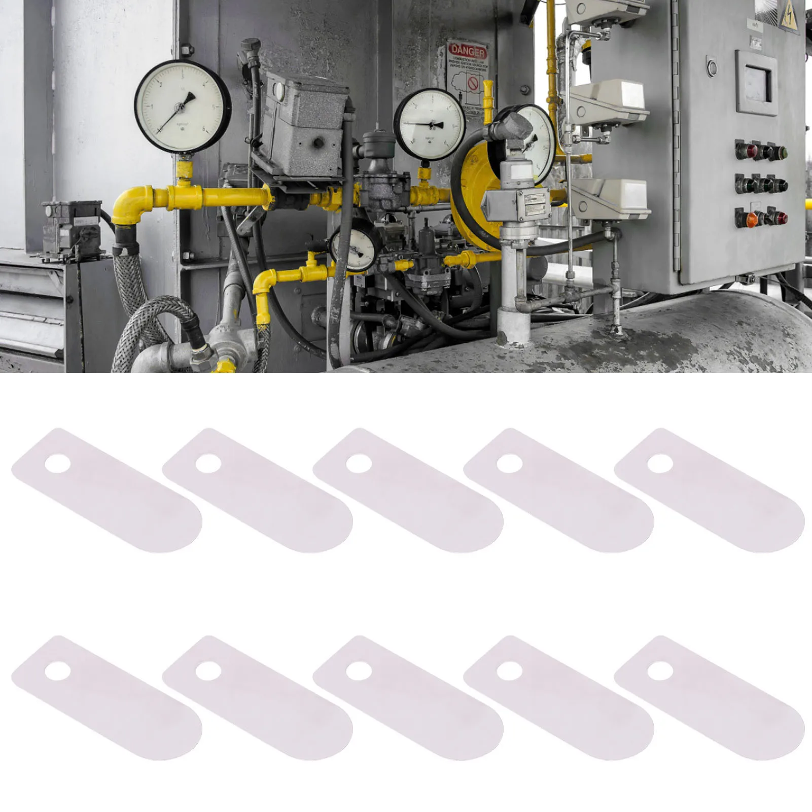 10Pcs Valve Plate Air Compressor Silent OilFree Machine Aluminum Accessories Replacement(Short Valve Plate 13x33mm )