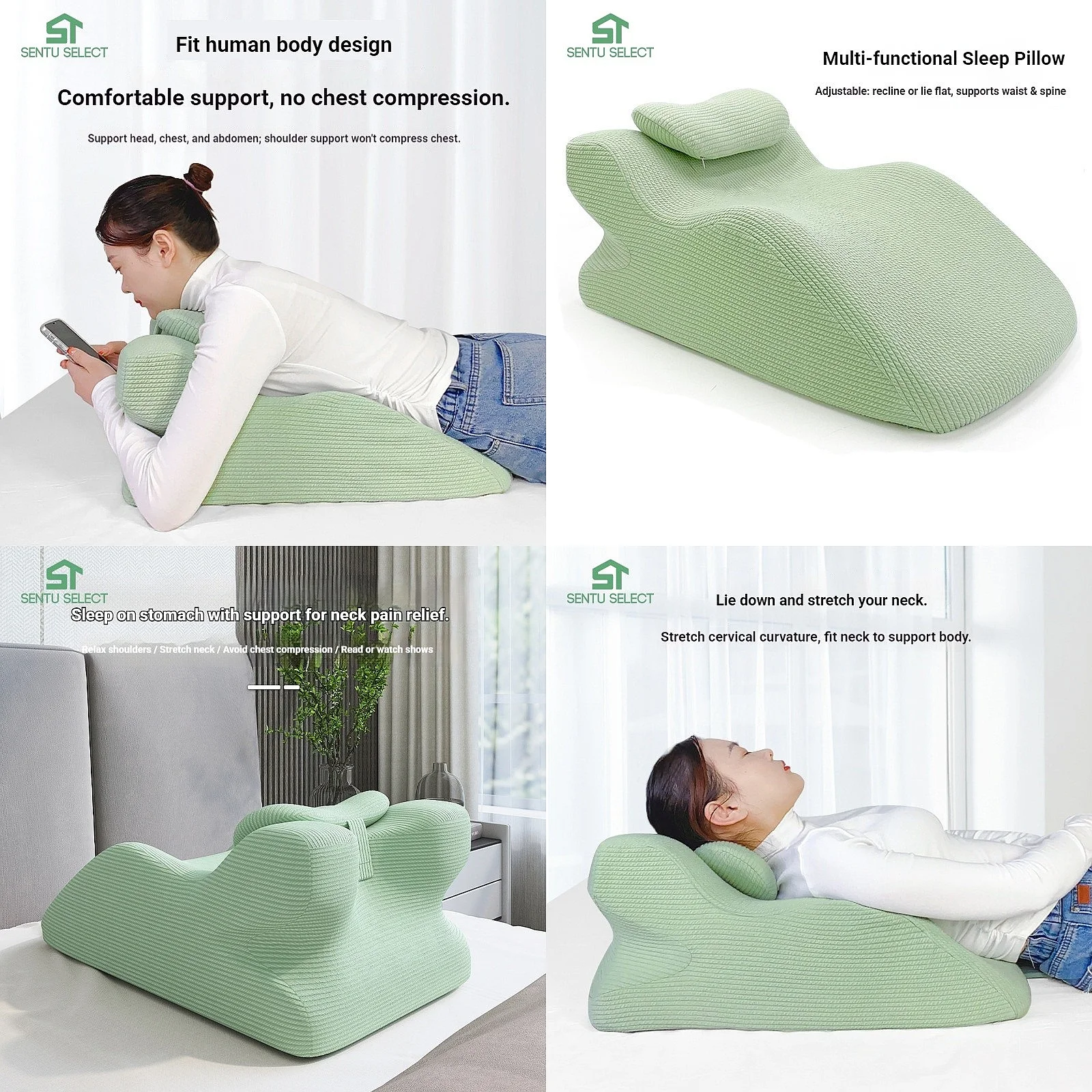 Hot Selling Ergonomic Couples Pillow Memory Foam Full Body Support Wave Design for Sexual Time
