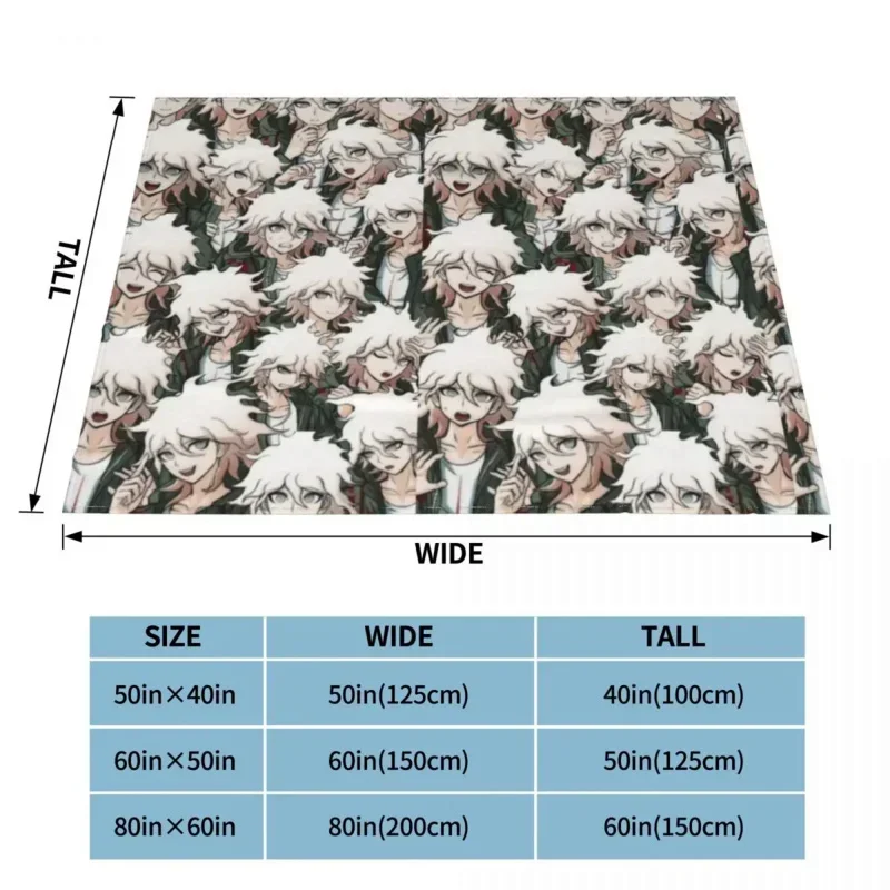 Nagito komaeda voice flannel blanket hope Danganronpa funny throw blankets for bed sofa couch 125*100cm bedspread blanket