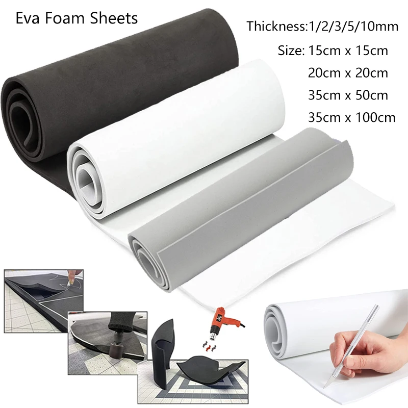 1pcs Thickness 1/2/3/5/10mm Eva Foam Sheets Sound-Absorbing Noise Spone Foam Craft Eva Sheets Handmade Making Material