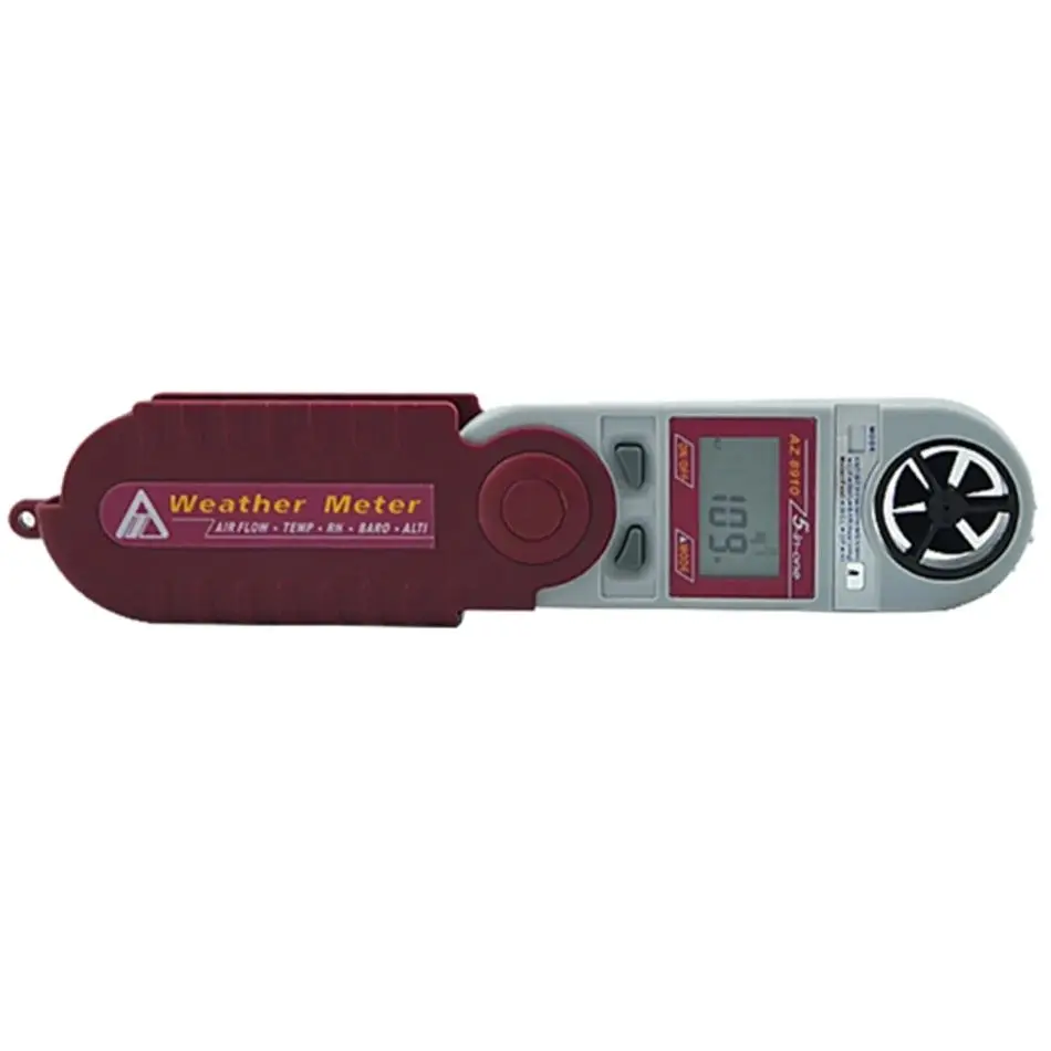 AZ8910 Windspeed Meter Air Flow Pocket Type Atmospheric Pressure Tester Detector Altitude Humidity Anemometer Weather