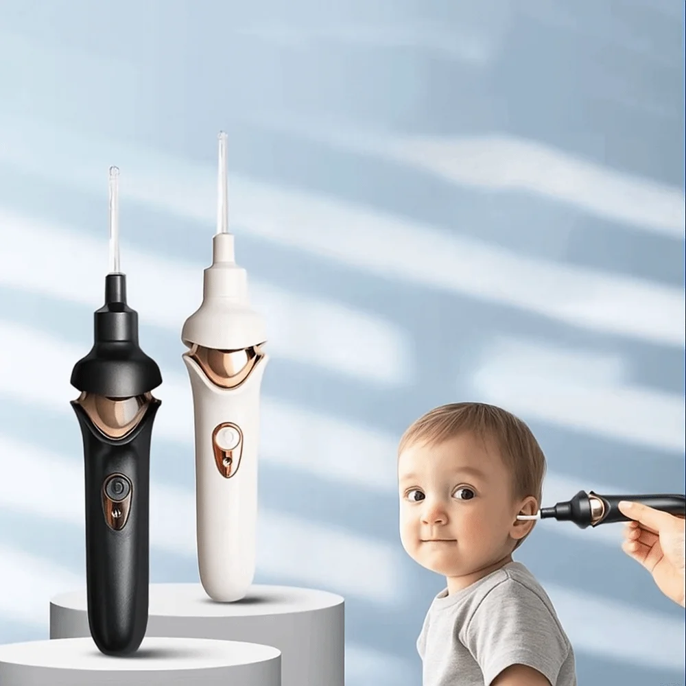 

USB Rechargeable Electric Ear Wax Remover Safe Vibration Soft Ear Spoon Head Electric Ear Pick with LED Light Visual