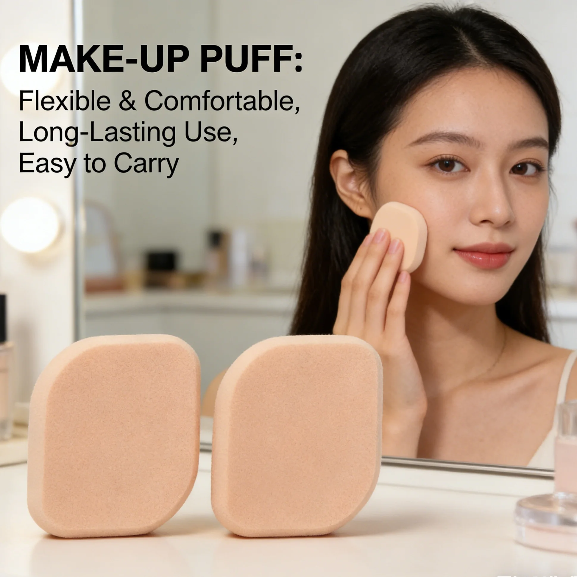 1 piece of makeup-specific powder puff, suitable for foundation liquids, cushions, and various types of base makeup.