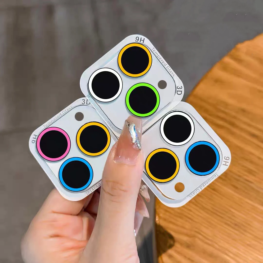 2-3Pcs Noctilucent Camera Lens Protection For IPhone 17 16 15 Pro Max Colorful Tempered Glass Lens Screen Protector For 16Plus