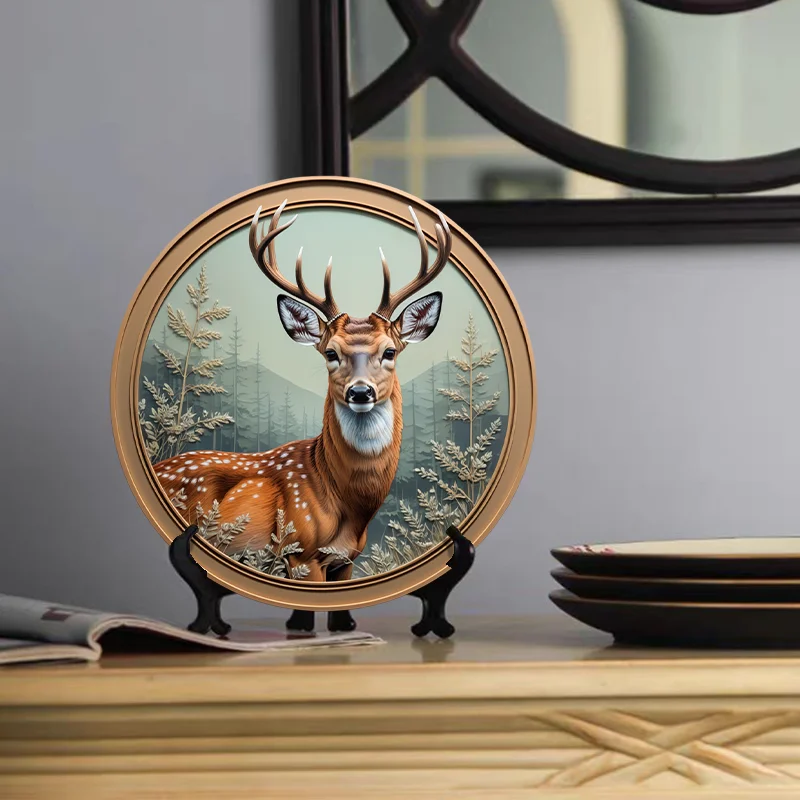 

Aluminum Circular Decorative Ornament for Bedroom Living Room Kitchen Garden, Animal Themed Decor for Home and Retail Spaces