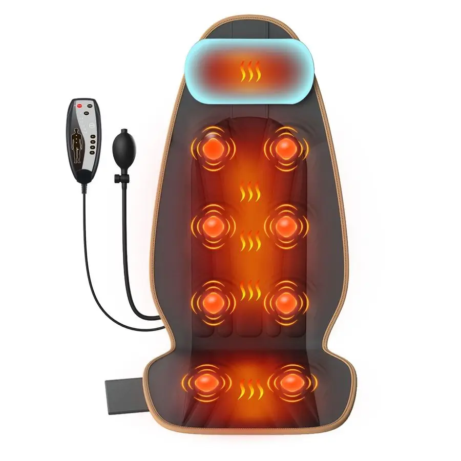 

Back Massager for Chair with Heat, Vibration Massage Cushion with 8 Motors, Chair Massager for Seniors, Back Massager for Office