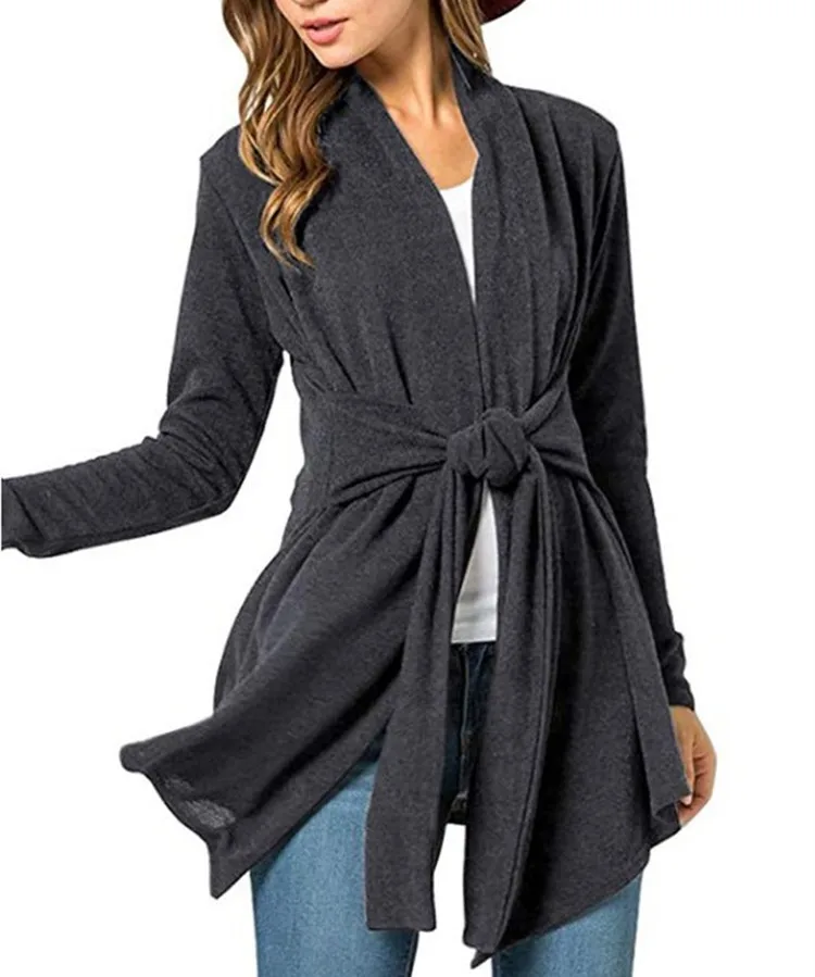 2026 Autumn Women's New Long-sleeved Strap-on Cardigan Top 5