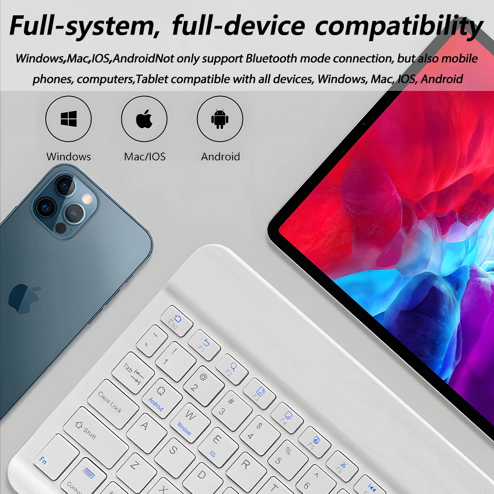 CASEPOKE português teclado sem fio bluetooth mouse para apple samsung lenovo xiaomi huawei teclado tablet acessórios para ipad móvel