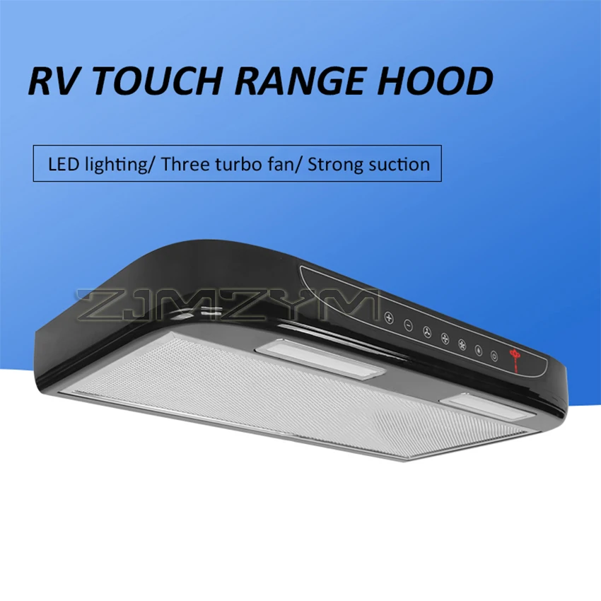 RV Range Hood 3 Speed Adjustable with Double LED Lights For Motorhome Camper Van 12V Super Oil Absorber Caravan Accessories