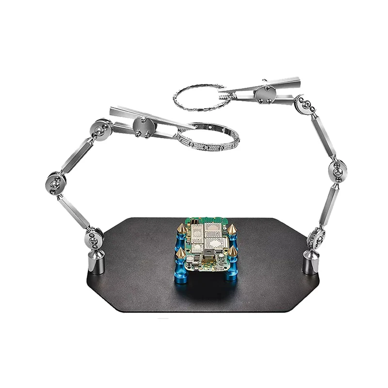 Third Hand Soldering Station with 2 Flexible Arms PCB Holder Auxiliary Welded Fixture Soldering Helping Hands Tool Clamp