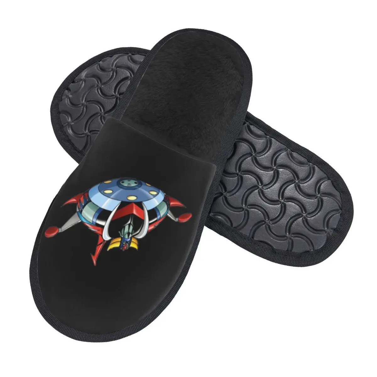 Custom UFO Robot Grendizer Goldrake House Slippers Women Soft Memory Foam Anime Manga Slip On Hotel Slipper Shoes