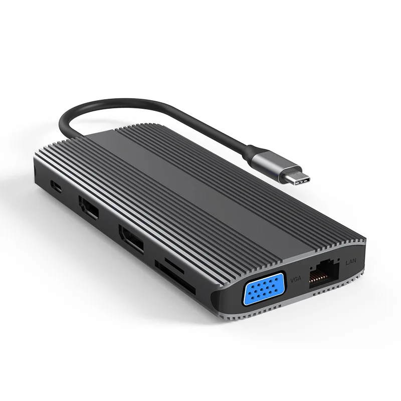 Type C Docking Station Dp + Hdmi Hetzelfde Display En Verschillende Display Mst Gigabit Ethernet Poort USB3.0 Splitter 12 In 1