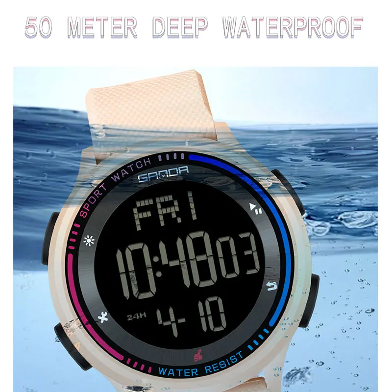 Sanda Children Students Fashion Electronic Watch Outdoor Sports Clock Outdoor Sports Stopwatch Watch Waterproof Mode Man Watches