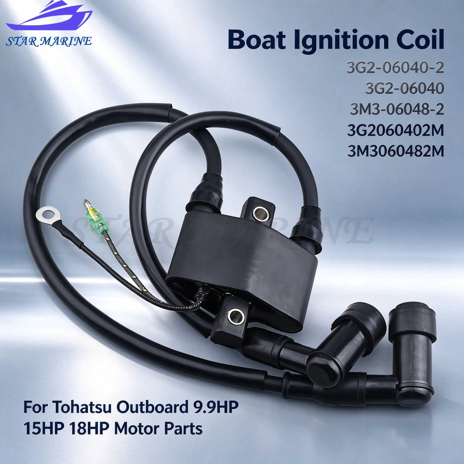 Boat Ignition Coil 3G2-06040-2 3G2-06040 3M3-06048-2 3G2060402M 3M3060482M For Tohatsu Outboard 9.9HP 15HP 18HP Motor Parts