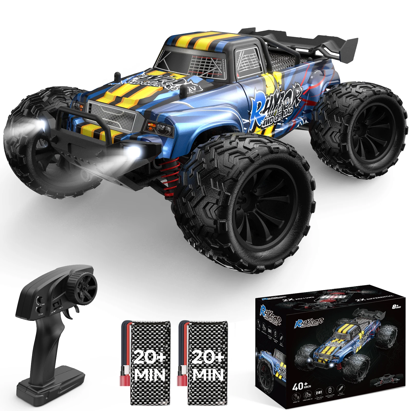 

1:16 Remote Controlled RC Car Offroad 40 km/h Monster Truck Buggy 4WD Truck Car with 40+ Minutes Playtime Toy