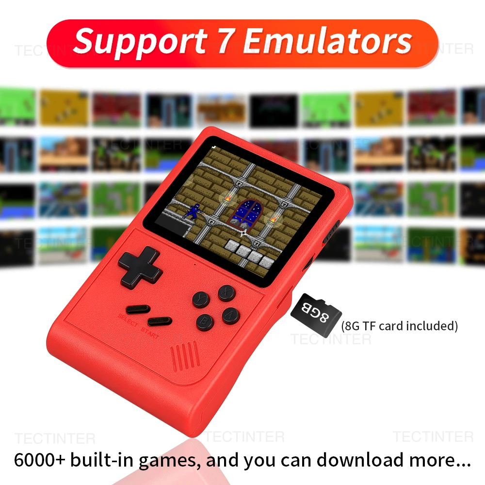 Gb300 tragbarer Handheld-Game-Player 3-Zoll-Videospielkonsole integrierte 6000-Spiele für sfc/md/gba Retro-TV-Game-Player mit Ausgabe