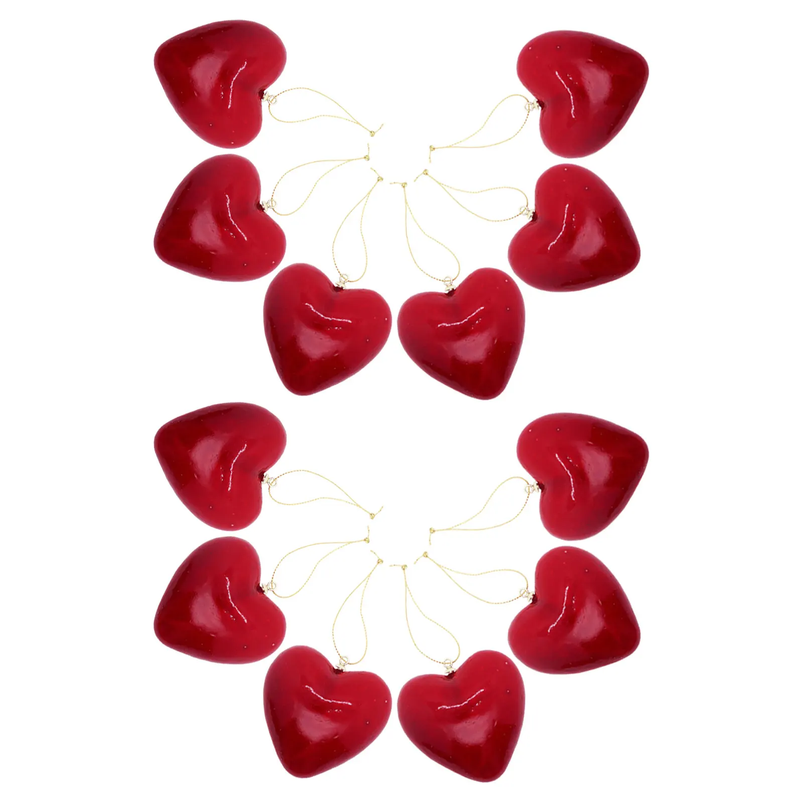 

12Pcs Heart Shaped Hanging Charms Red Foam Valentine Party Decorations for Wedding Anniversary Home Office Classroom Indoor