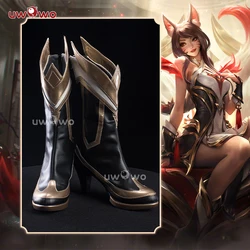 UWOWOW Ahri Shoes Game LOL: Ahri Cosplay Shoes Size 35-42 High Tube Holloween Shoes