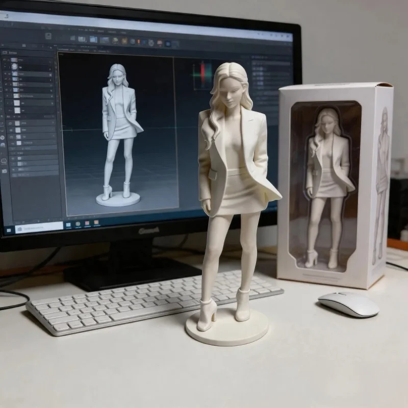 3D printed desktop ornaments, portraits, suits, long hair, short skirts, goddesses, three-dimensional rooms, adult decorations