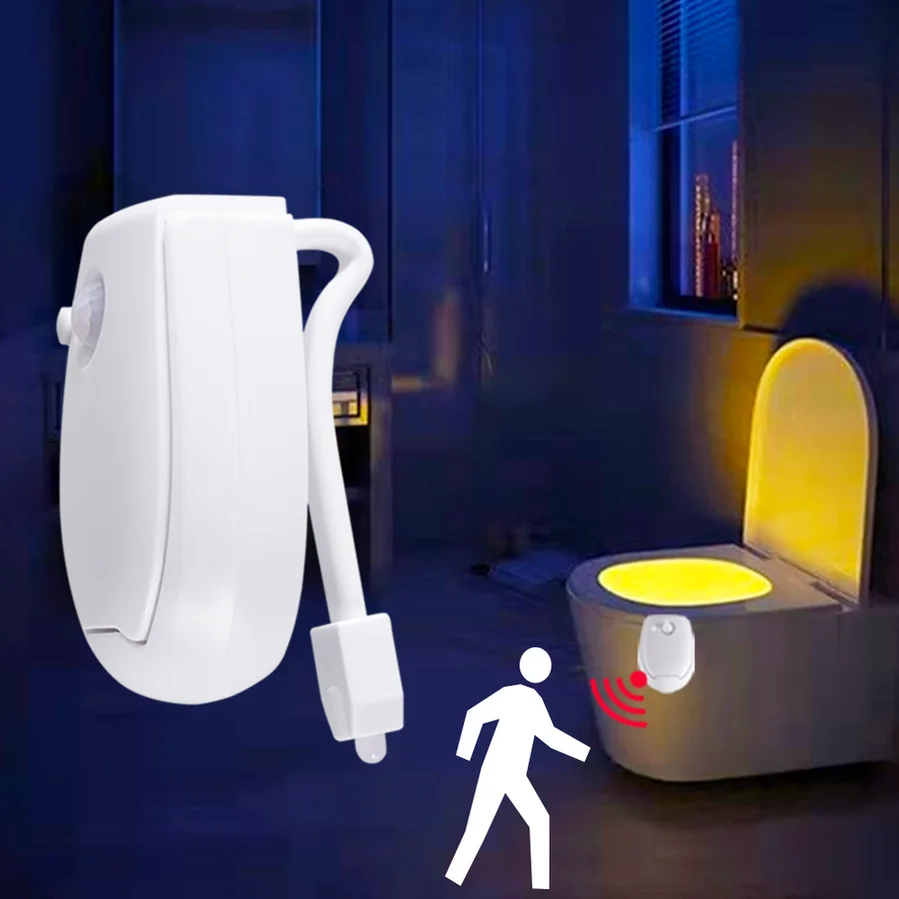 Smart PIR Motion Sensor Toilet Seat Night Light 7 Colors Waterproof Backlight For Toilet Bowl LED Luminaria Lamp WC Toilet Light