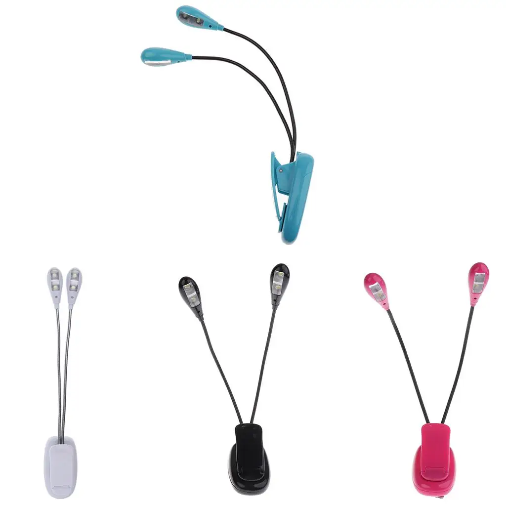 حامل موسيقى LED ضوء قراءة الكتب مدعوم من البطارية وكابل USB ساطع