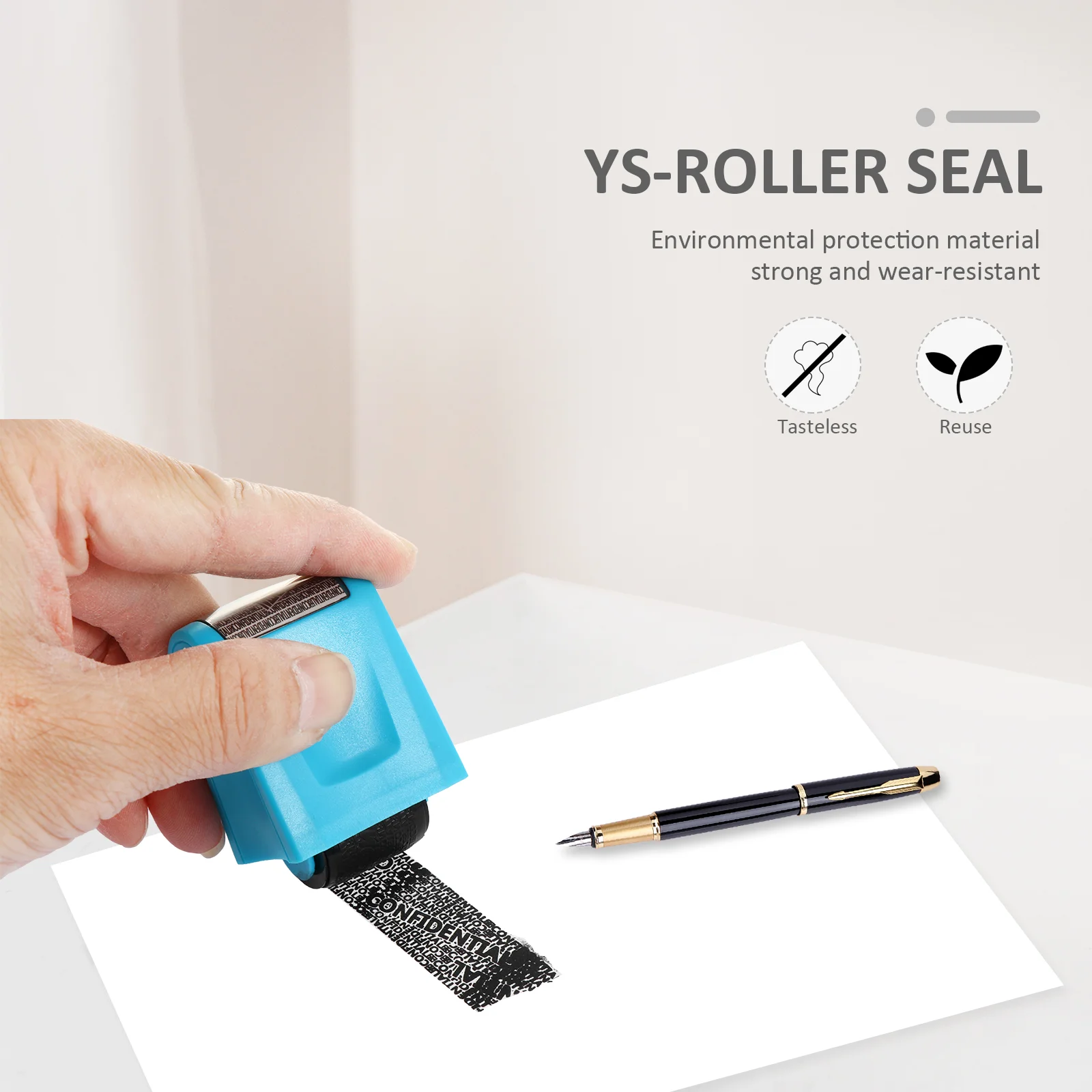 2 Pcs Seal Privacy Protection Seals Wide Rolling Stamps Identity Theft Prevention Guard Recyclable Roller