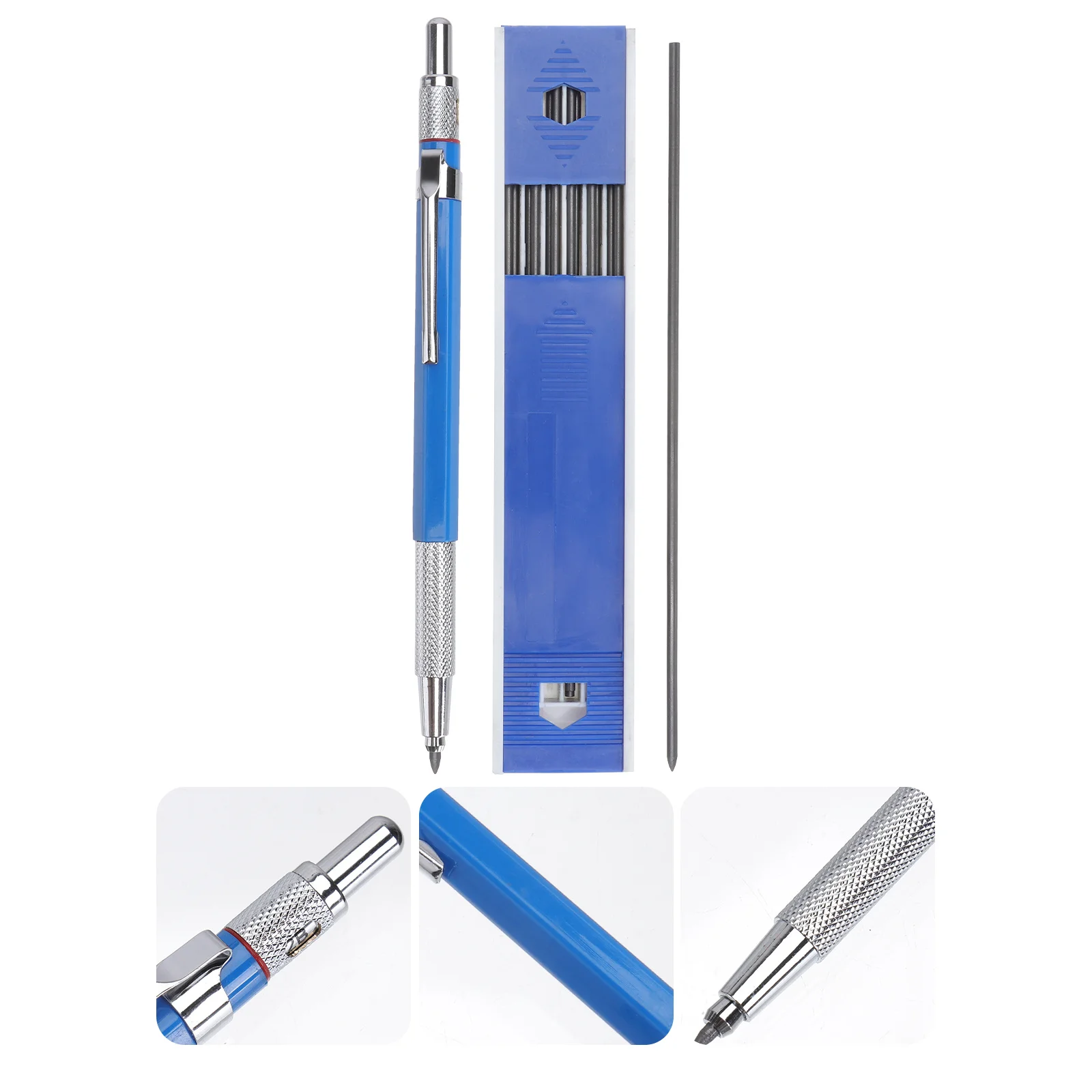 2Sets Mechanical Pencil 2.0mm Drawing Marker Automatic Pencil for Draft Drawing Carpentry Engineering Marking Work