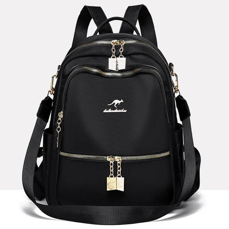 Traveasy marca feminina simplicidade retro mochila à prova dwaterproof água náilon grande capacidade mochila casual juventude senhora saco de escola feminino