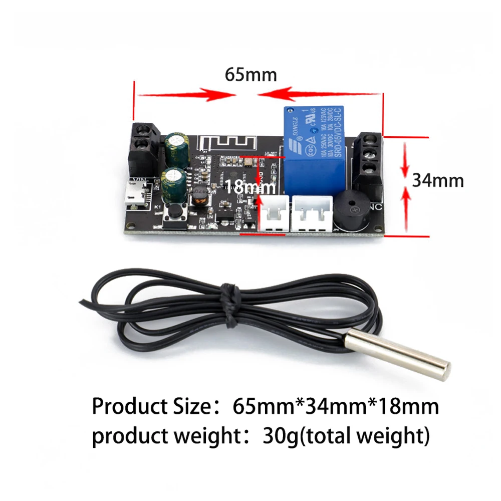 Pilot WIFI termostat DC6-30V precyzyjnego modułu pobierania regulatora temperatury, tryb chłodzenia